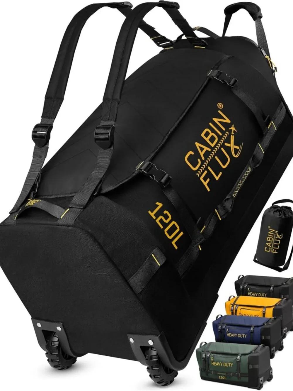31-Inch Rolling Duffle Bag with Wheels - 120L Heavy-Duty Travel & Sports Luggage
